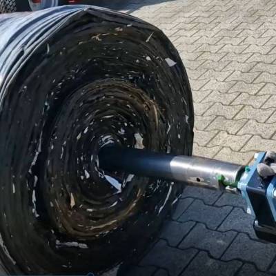 ZUBEHÖR für kernlosen Folienwickler: Hydraulischer Ausdreher für die kernlose Folienentsorgung